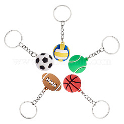 5Pcs 5 Styles PVC Plastic Keychains&nbsp;KEYC-TA0001-48