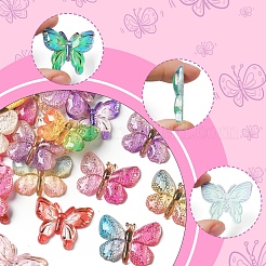 40Pcs 2 Styles Printed Translucent Acrylic  Pendants&nbsp;MACR-FS0002-04