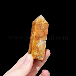 Natural Crazy Agate Pointed Prism Bar Home Display Decoration&nbsp;G-PW0007-106
