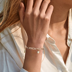 70Pcs 2 Colors Iron Paperclip Chain Bracelets for Women&nbsp;BJEW-DC0001-25