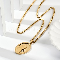 201 Stainless Steel Virgin Mary Pendant Wheat Chain Necklaces for Men&nbsp;NJEW-S387-09G-04