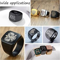 3Pcs 3 Size 304 Stainless Steel Rectangle Signet Finger Rings&nbsp;RJEW-UN0001-26B