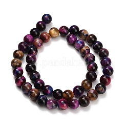 Natural Tiger Eye Beads Strands&nbsp;G-B133-A02-8mm-10