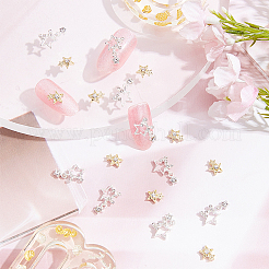 36Pcs 2 Style Star Alloy Rhinestone Cabochons&nbsp;MRMJ-OC0003-36