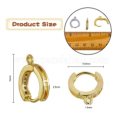 8Pcs 2 Colors Brass Huggie Hoop Earring Findings&nbsp;KK-SZ0005-36
