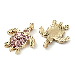 Golden Rack Plating Alloy Rhinestone Pendants&nbsp;PALLOY-F308-17G