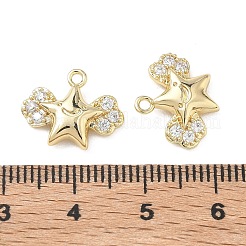 Brass Micro Pave Clear Cubic Zirconia Charms&nbsp;KK-C259-08G