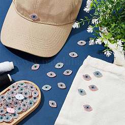 60Pcs 2 Colors Cloth Sew on Patches&nbsp;DIY-FG0006-24