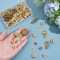 20Pcs Alloy Ear Shape Snap Buttons&nbsp;BUTT-PH0001-76