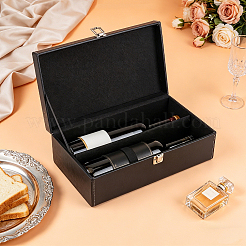 2-Slot Leather Wine Gift Packing Boxes with Handles&nbsp;CON-WH0089-284A