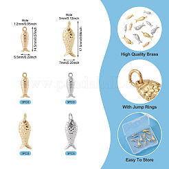 12Pcs 4 Styles Rack Plating Brass Pendants&nbsp;KK-TA0003-38