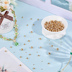400Pcs 4 Styles Brass Round Spacer Beads&nbsp;KK-BBC0015-07