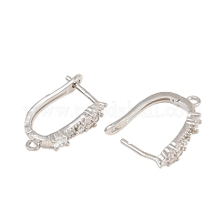 Brass Micro Pave Cubic Zirconia Hoop Earring Findings&nbsp;CU-CBAB5B4-01P