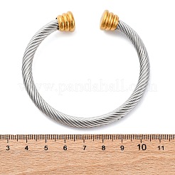 304 Stainless Steel Cuff Bangles&nbsp;BJEW-P310-11GP