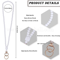 1Pc Hexagonal & Round Beaded Silicone ID Card Neck Strap Card Holders&nbsp;NJEW-SW00026-07