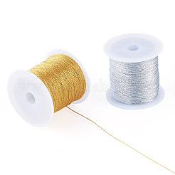 2 Rolls 2 Colors 6-Ply Round PET Metallic Thread&nbsp;MCOR-TA0001-03B