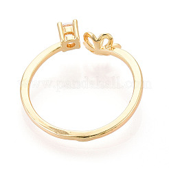 Flower Brass Micro Pave Cubic Zirconia Cup Peg Ring Settings&nbsp;LS-KK-N274-15G