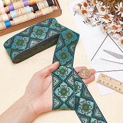 Polyester Jacquard Flower Ribbon for Garment Accessories&nbsp;OCOR-WH0097-24A