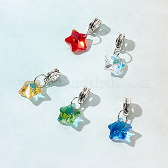 30Pcs 6 Colors Glass European Dangle Charms&nbsp;PALLOY-GO00005
