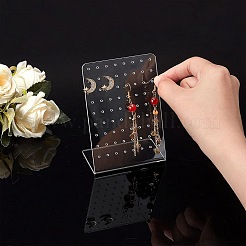 L Shaped Organic Glass Earring Display Stands&nbsp;ODIS-PH0001-51-WH