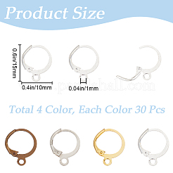 120Pcs 4 Colors Brass Leverback Earring Findings&nbsp;KK-SP0001-02