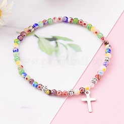 304 Stainless Steel Charm Stretch Bracelets&nbsp;BJEW-JB05975-05