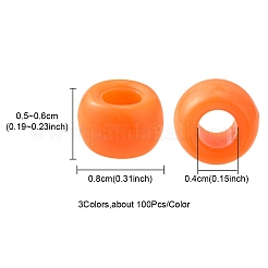 300Pcs 3 Colors Resin European Large Hole Beads&nbsp;RESI-YW0001-35