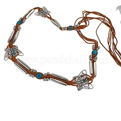 Boho Alloy Butterfly Polyester Tie Chain Belts with Resin Beads for Women&nbsp;FS-WG64D91-01
