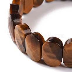 Natural Tiger Eye Oval Beaded Stretch Bracelet&nbsp;G-E010-01A