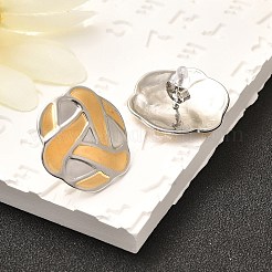 304 Stainless Steel Two Tone Stud Earrings&nbsp;EJEW-F355-04GP-06