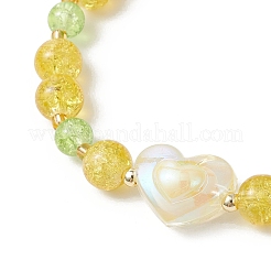 Spray Painted Crackle Glass Beads Stretch Bracelets for Women&nbsp;BJEW-MZ00201-02