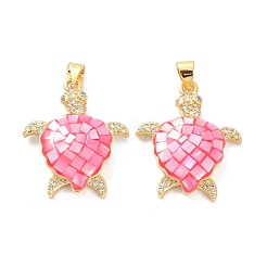 Real 18K Gold Plated Brass Micro Pave Clear Cubic Zirconia Pendants&nbsp;KK-D004-05G-E