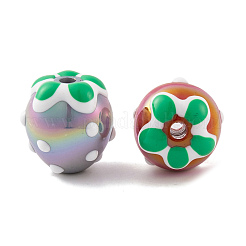 UV Plating Rainbow Iridescent Acrylic Beads&nbsp;X-PACR-C009-01