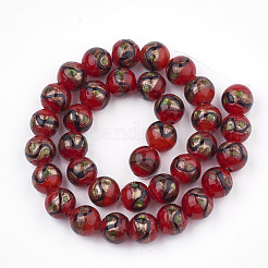 Handmade Gold Sand Lampwork Beads&nbsp;LAMP-T006-02H