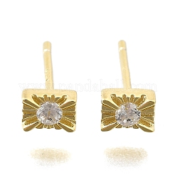 925 Sterling Silver Clear Cubic Zirconia Stud Earrings&nbsp;EJEW-Q030-05G