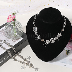 2Pcs 2 Styles Alloy Star Necklace Sets for Women&nbsp;NJEW-SC0001-51
