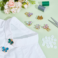 37Pcs Butterfly Alloy Rhinestone Cufflinks and Acrylic Buttons&nbsp;HJEW-PH02308
