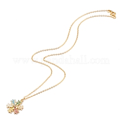 Alloy Enamel Snowflake Pendant Necklaces&nbsp;NJEW-JN03314