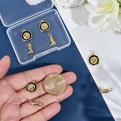 8Pcs 2 Styles Brass Enamel Pendants&nbsp;KK-BBC0022-17