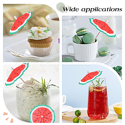 2 Bags Watermelon Pattern Umbrella Bamboo & PET Plastic Toothpick Decorations&nbsp;AJEW-CP0007-28