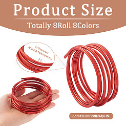 8 Roll 8 Colors Round Aluminum Wire&nbsp;AW-FW0001-03