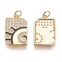 Brass Cubic Zirconia Pendants&nbsp;ZIRC-L098-004G