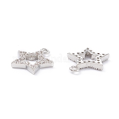Rack Plating Brass Micro Pave Cubic Zirconia Charms&nbsp;X-ZIRC-C026-03P
