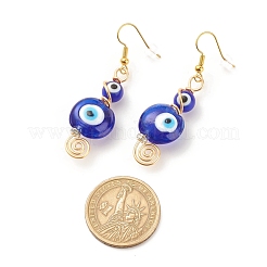 Lampwork Evil Eye Dangle Earrings&nbsp;EJEW-JE04918