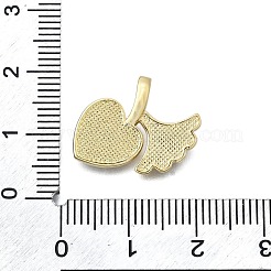 Brass Micro Pave Clear Cubic Zirconia Pendants&nbsp;KK-V010-30G