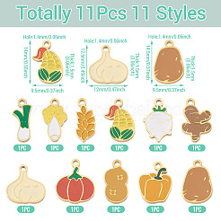 11Pcs 11 Styles Vegetables 304 Stainless Steel Enamel Charms&nbsp;STAS-TA0005-46