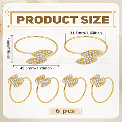 Double Leaves Alloy Crystal Rhinestone Napkin Rings&nbsp;AJEW-WH0609-175G