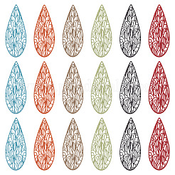 36Pcs 6 Colors Spray Painted 430 Stainless Steel Pendants&nbsp;STAS-TA0005-38