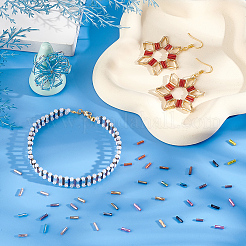 12 Colors Glass Twist Bugle Beads&nbsp;SEED-PH0002-17B
