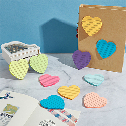 32Pcs Heart with Stripe Pattern Paper Pad Sticky Notes&nbsp;AJEW-GO0003-01